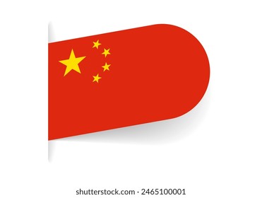 China flag icon, logo or tag. Chinese national symbol banner. Vector illustration.