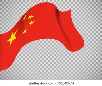 China flag icon on transparent background. Vector illustration