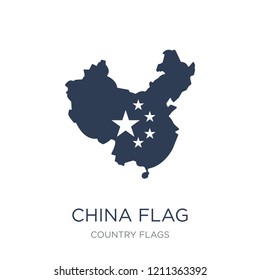 China flag icon. Trendy flat vector China flag icon on white background from Country Flags collection, vector illustration can be use for web and mobile, eps10