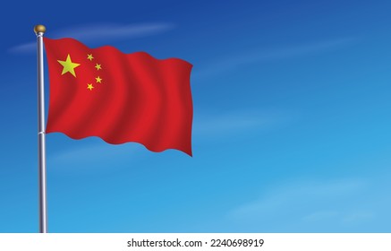 China Flag for Independence Day Background  Vector Illustration