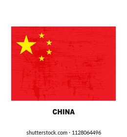 China flag isolated on white background. Peoples Republic of China national symbol. Vector flat design collection.