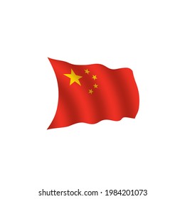 China flag isolated on white background