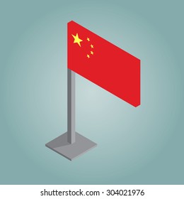 china flag isometric style