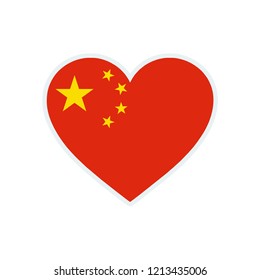 China flag. China love flag.