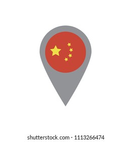 China flag map icon vector sign