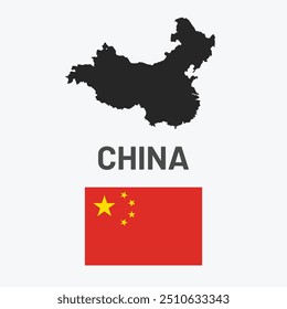 China flag and map illustration