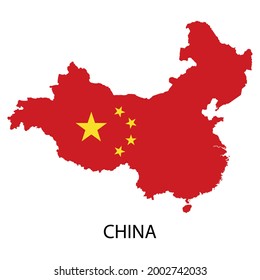 China flag map vector illustration eps8