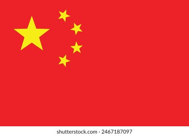 Bandera de China, Bandera nacional de China, Ilustración vectorial. 