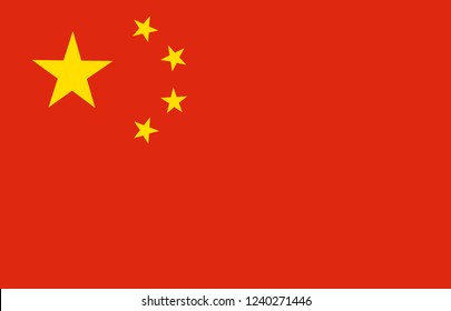 China Flag, Official Colors And Proportion Correctly. National China Flag. Vector Illustration. EPS10. Original And Simple People's Republic Of China Flag  In Official Colors And Proportion Correctly