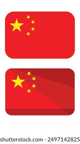 Bandera de China, colores oficiales y proporción correcta. Bandera nacional de China. Ilustración vectorial
