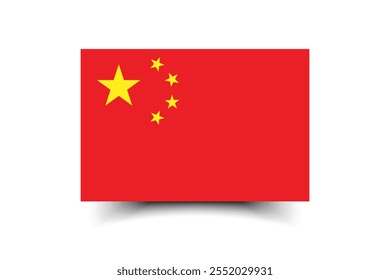 China flag official colors and proportion digital vector illustration