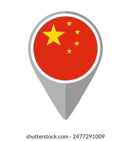China Flag on Location Pin