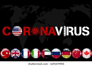 China flag on the map. Epidemic covid-2019. World problem, virus spread. Coronavirus quarantine.