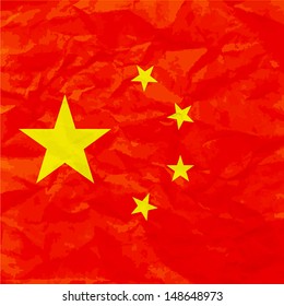 China flag on paper texture