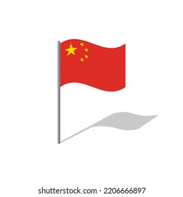 China flag on pole vector graphics