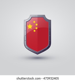 China flag on the shield