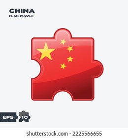 China flag puzzle pieces. vector illustration isolated on a white background
