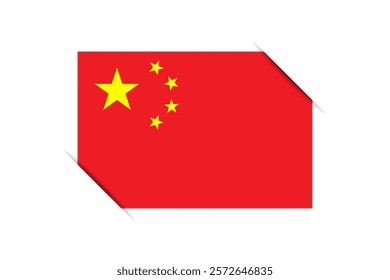 China flag - rectangle colorful flag representing a country cultural identity and heritage. The essence of national pride and unity. Attached by the corners in a paper album