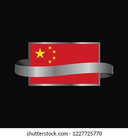 China flag Ribbon banner design