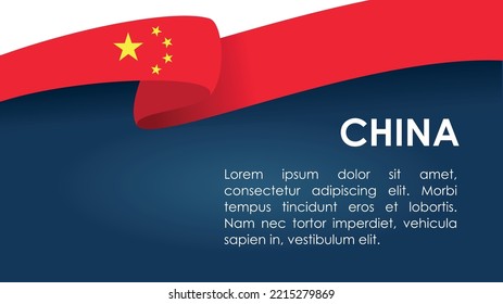 China Flag Ribbon. Slides Vector Illustration