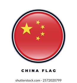 China flag round design circle vector template