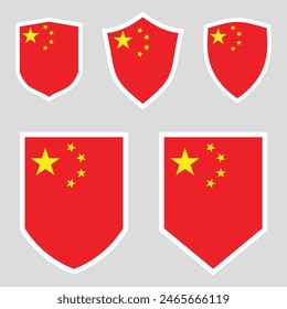 China Flag Set shield frame