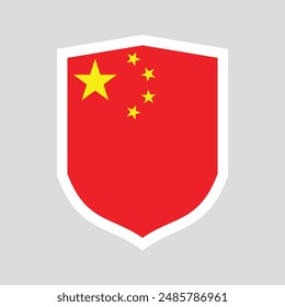 China Flag Shield Shape Frame