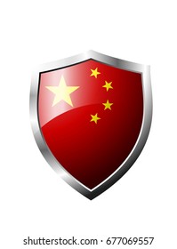 China flag Shield sign vector