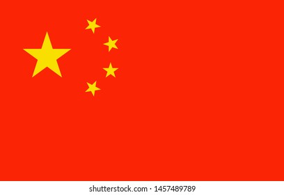 China Flag Simple, Vector China Official Republic, Illustration Nationality Empire Emblem, National Banner Of Patriot, Chinese Nation, Asia East. Country Chinese Goverment