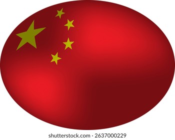 China Flag Sphere - 3d Chinese National Emblem oval shape sign symbol