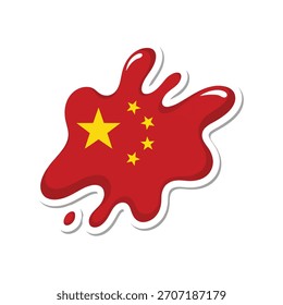 China Diseño de la etiqueta engomada del Vector de la salpicadura de la bandera