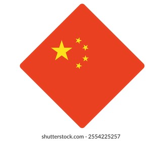 China flag square shaped. vector