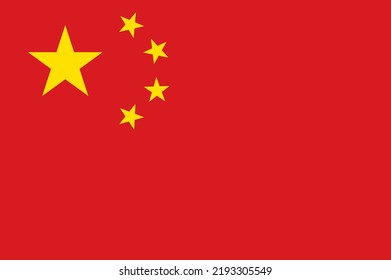 China flag standard shape and color