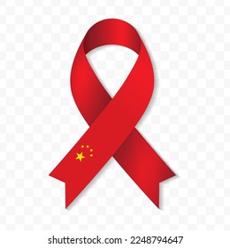 China Flag Streifen Band Vektorgrafik auf transparentem Hintergrund Vektorbild (PNG).
