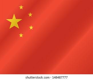 China flag, three dimensional render, satin texture