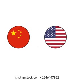 china flag and usa flag design vector illustration