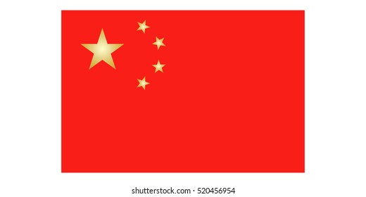 China flag vector. Chinese flag vector. China flag, official colors and proportion correctly. National China flag.