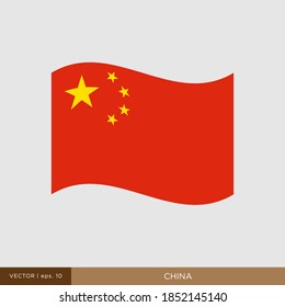 China Flag Vector Illustration Design Template.