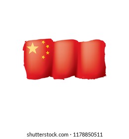 China flag, vector illustration on a white background