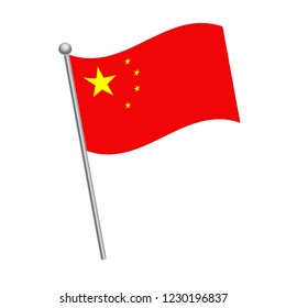 China flag vector Illustration on White background.