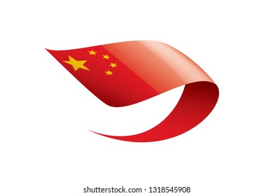 China flag, vector illustration on a white background.