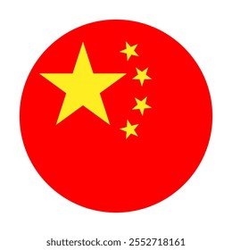 Ilustração do vetor da bandeira da China. Bandeira simples China ícone emoji design.