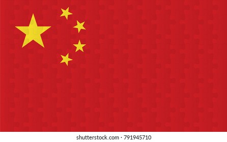 China Flag. Vector image of China Flag 144 pieces of jigsaw puzzles Vector eps 10 illustration.