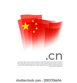 China flag. Vector stylized design national poster on a white background. Chinese flag painted with abstract brush strokes with it domain, place for text. State patriotic banner of china, cover
