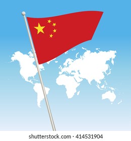 China Flag. waving flag