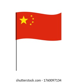 China flag waving and Standing Vector - Transparent Background