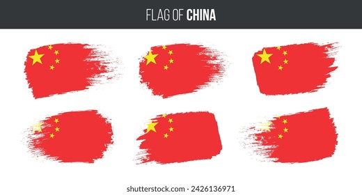 China flags brush stroke grunge vector illustration flag of china isolated on white