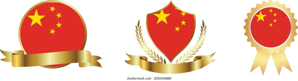 China flaggt. Länderkarten
