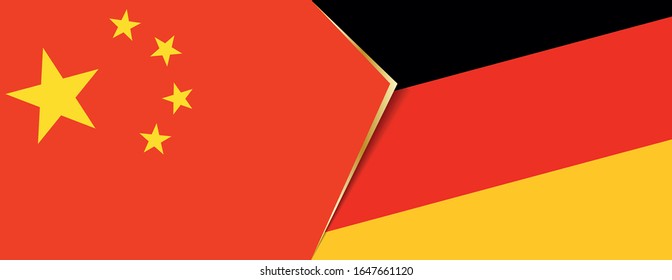 China and Germany flags, two vector flags symbol of relationship or confrontation.