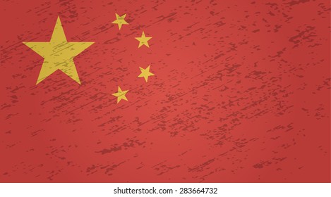 China grunge style flag. Vector EPS10